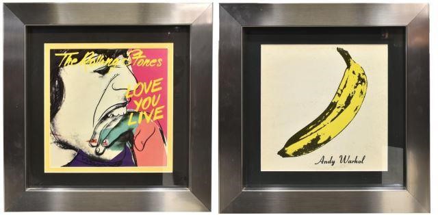 (2) FRAMED LP RECORD SLEEVES,
