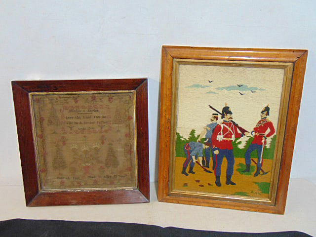 2 FRAMED NEEDLEPOINT, SAMPLER &
