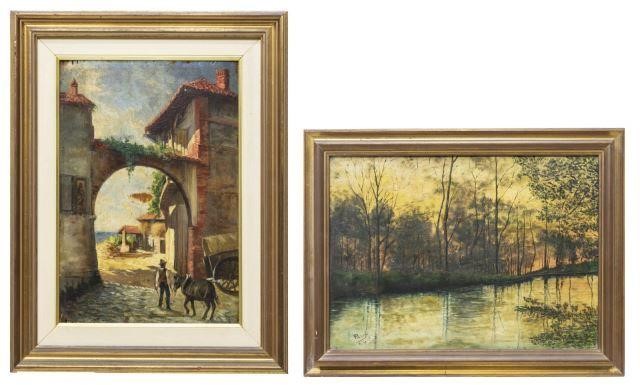 (2) FRAMED OIL LANDSCAPE
