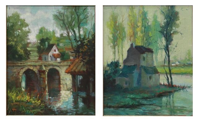 (2) FRAMED OIL ON CANVAS PAINTINGS,