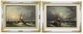 (2) FRAMED OIL PAINTINGS SHIPS
