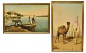 (2) FRAMED ORIENTALIST OIL ON