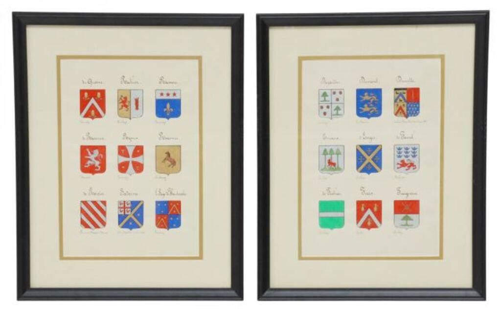 (2) FRAMED PAINTINGS FAMILY COATS