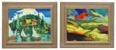 (2) FRAMED PAINTINGS ON CANVAS