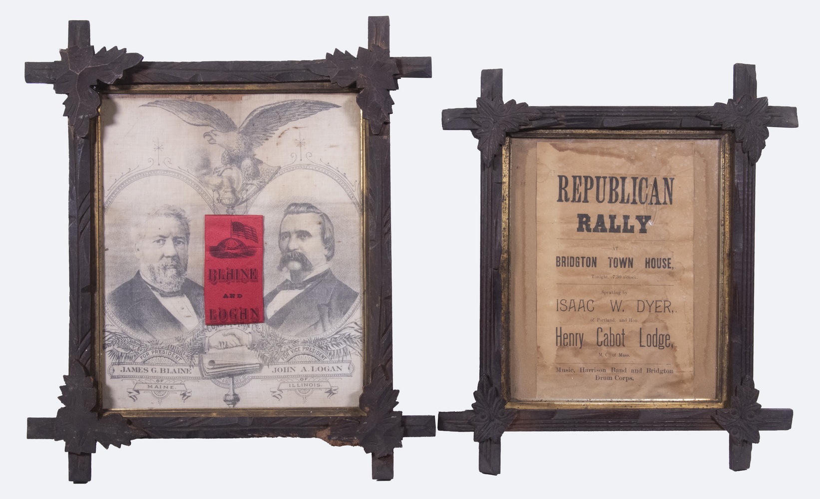 (2) FRAMED POLITICAL EPHEMERA
