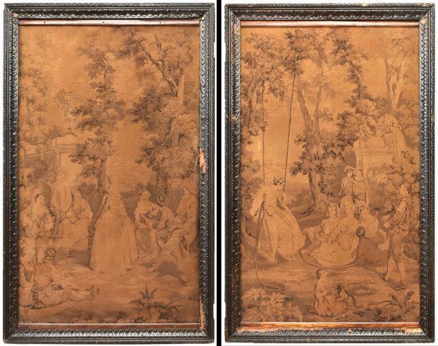 (2) FRAMED ROCOCO STYLE JACQUARD