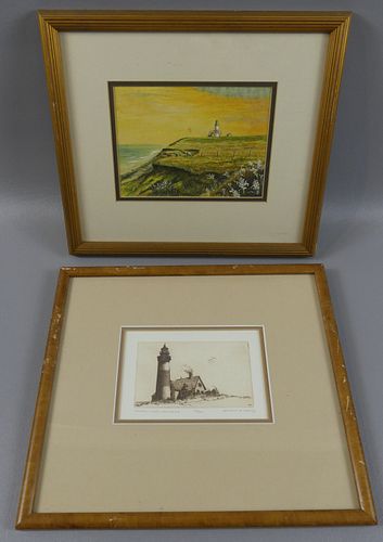 2 FRAMED SANKATY LIGHTHOUSE