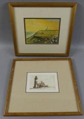 2 FRAMED SANKATY LIGHTHOUSE PI