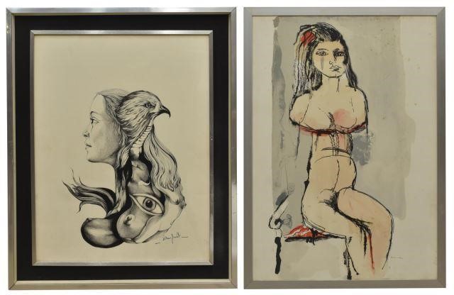 (2) FRAMED & SIGNED MIXED MEDIA