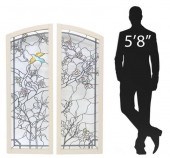 (2) FRAMED STAINED & LEADED GL
