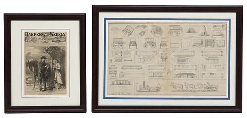 (2) FRAMED U.S. CIVIL WAR ERA