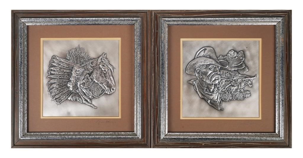 (2) FRANKLIN MINT WESTERNERS SILVER