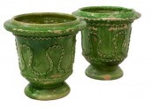 (2) FRENCH ANDUZE GLAZED EARTH