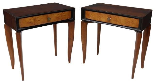 (2) FRENCH ART DECO MIXED WOOD