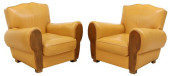 (2) FRENCH ART DECO STYLE TAN