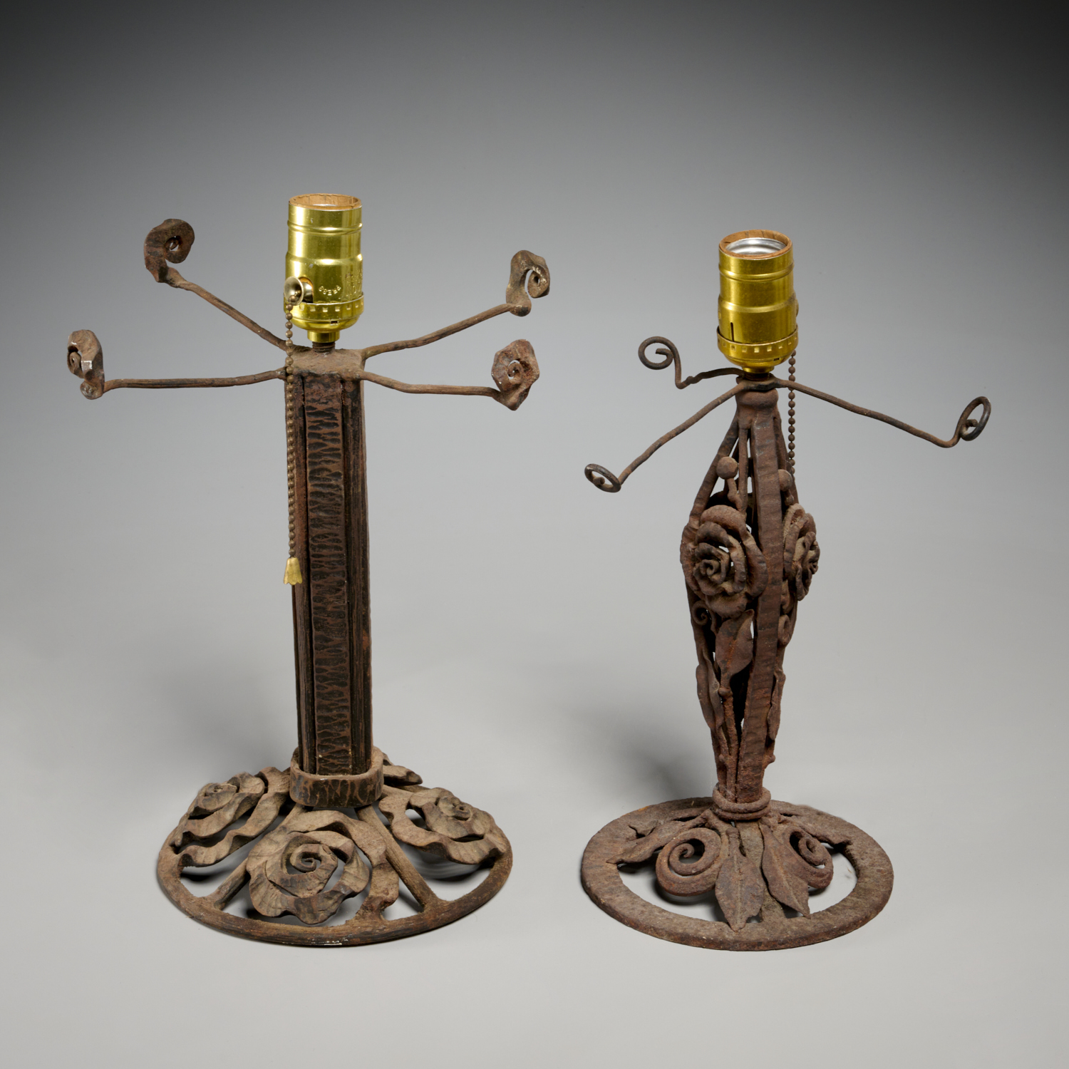 (2) FRENCH ART DECO WROUGHT IRON