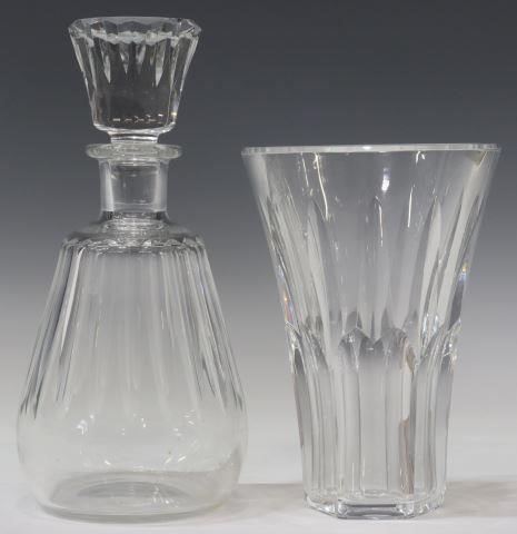 (2) FRENCH BACCARAT VASE & COTE