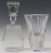 (2) FRENCH BACCARAT VASE & COT