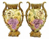 (2) FRENCH BARBOTINE MAJOLICA