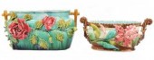 (2) FRENCH BARBOTINE MAJOLICA
