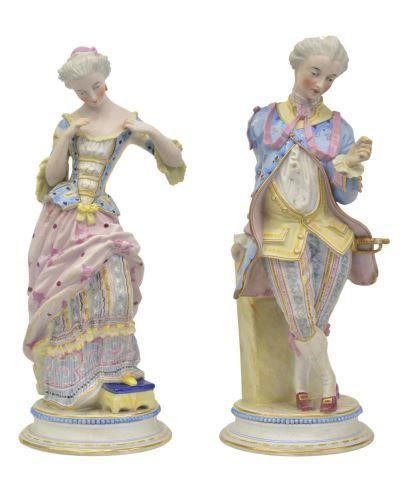 (2) FRENCH BISQUE PORCELAIN