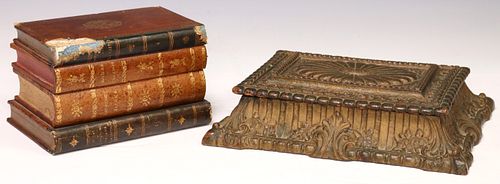 (2) FRENCH BOOK-FORM TANTALUS SET