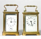 2 French brass and glass carri