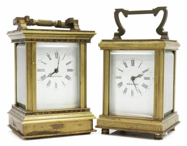 (2) FRENCH BRASS-CASED CARRIAGE