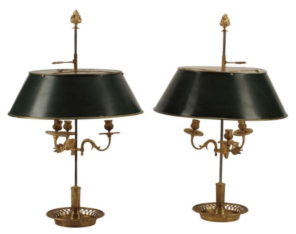 (2) FRENCH BRONZE DORE BOUILLOTTE