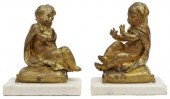 (2) FRENCH BRONZE DORE PUTTI S