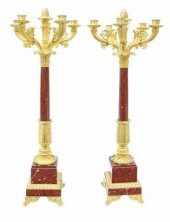 (2) FRENCH BRONZE DORE ROUGE G