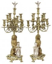 (2) FRENCH BRONZE HERALDIC LIO