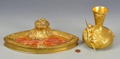 2 FRENCH BRONZE ITEMS, INKSTAN