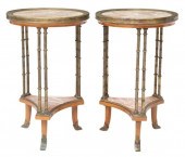 (2) FRENCH BRONZE MARBLE-TOP G
