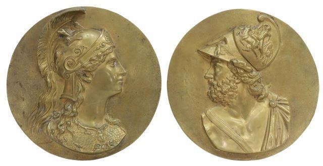 (2) FRENCH BRONZE MARS & MINERVA
