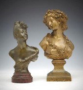 2 FRENCH BRONZES: BUSTS OF WOM