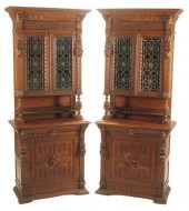 (2) FRENCH CARVED CABINETS STA