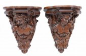 (2) FRENCH CARVED WALNUT CERES