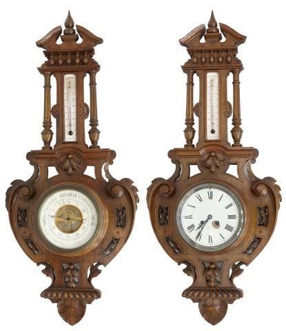 (2) FRENCH CARVED WALNUT WALL