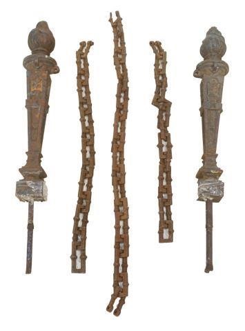 (2) FRENCH CAST IRON TORCH-FORM