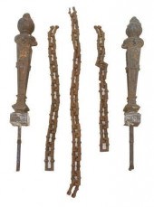 (2) FRENCH CAST IRON TORCH-FOR