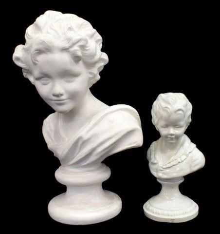 (2) FRENCH CAST PLASTER & PORCELAIN