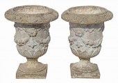 (2) FRENCH CAST STONE CAMPANA