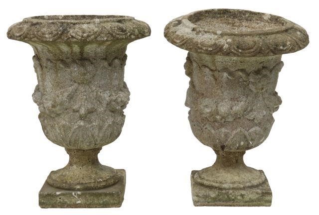 (2) FRENCH CAST STONE CAMPANA
