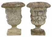 (2) FRENCH CAST STONE CAMPANA