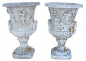 (2) FRENCH CAST STONE CAMPANA-