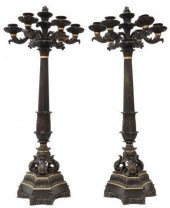 (2) FRENCH CHARLES X BRONZE PA