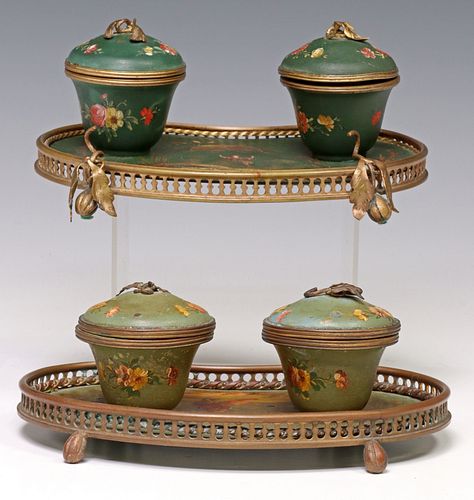 (2) FRENCH CHINOISERIE TOLE PAINTED