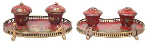 (2) FRENCH CHINOISERIE TOLE PAINTED