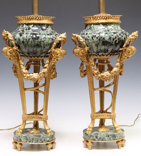 (2) FRENCH EMPIRE ORMOLU-MOUNTED